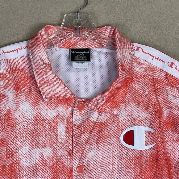 Champion Life Jacket Womens Large Pink Cropped Coaches Warm Up Lined - Picture 2 of 10